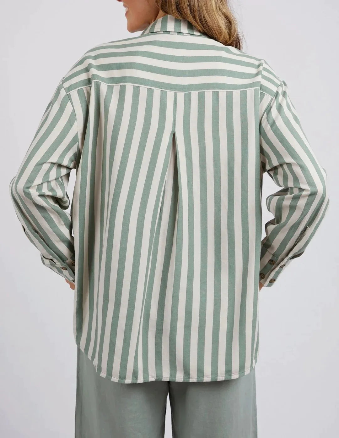 Donata Stripe Shirt - Thyme Green