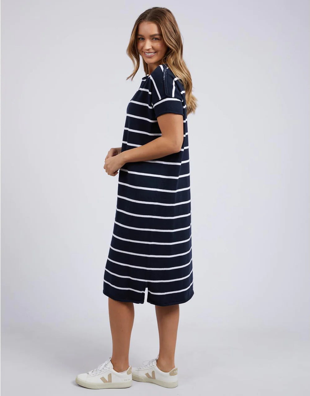 Margot Stripe Knit Dress - Navy & White Stripe