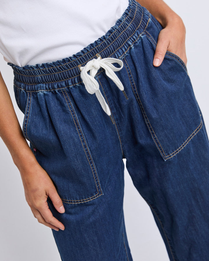 GRETA SLIM LEG DENIM PANT - Extra Dark Wash