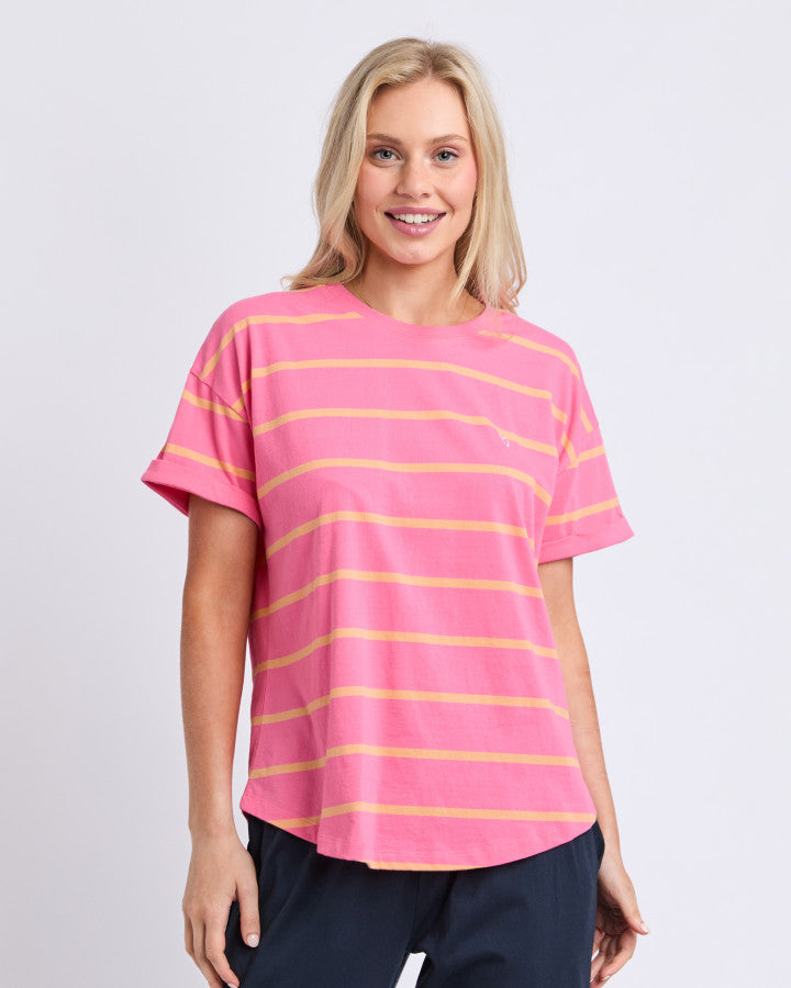 HALLI TEE - PiNK LEMONADE and PEACh STripe