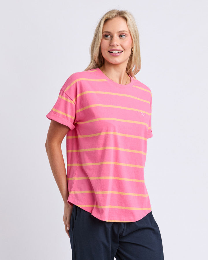 HALLI TEE - PiNK LEMONADE and PEACh STripe