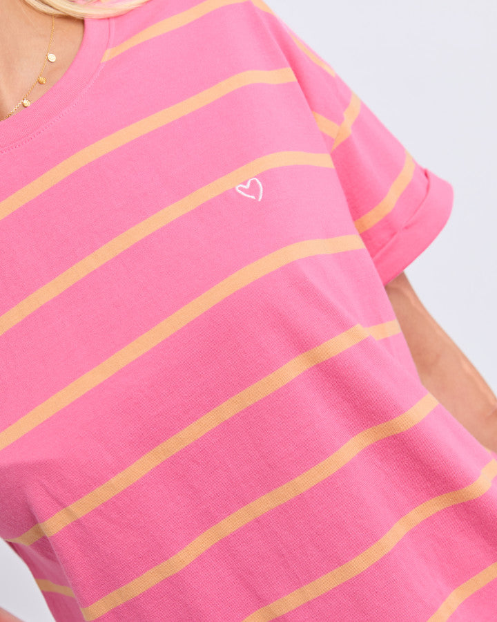 HALLI TEE - PiNK LEMONADE and PEACh STripe