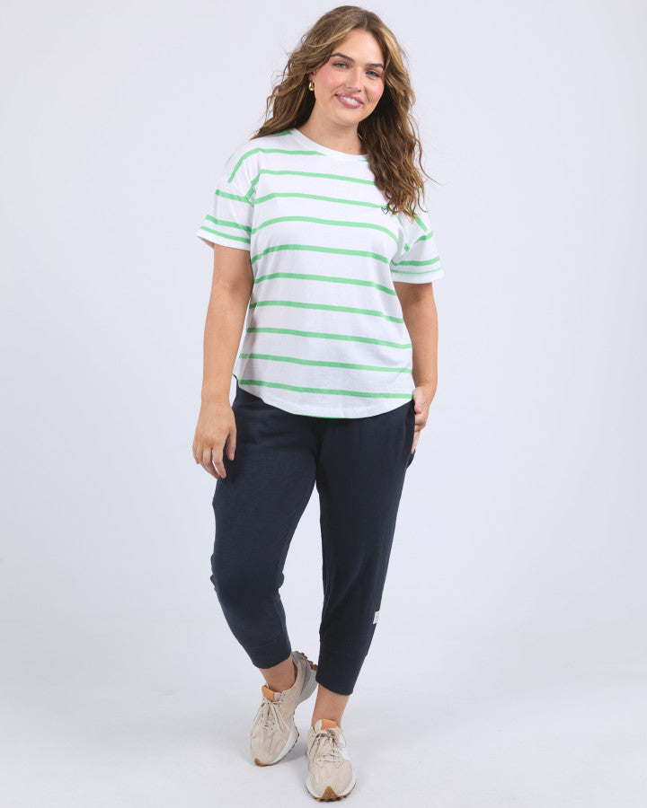 HALLI TEE - Spring Green Stripe