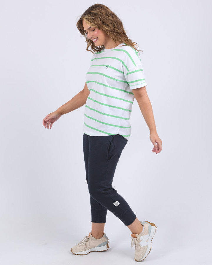 HALLI TEE - Spring Green Stripe