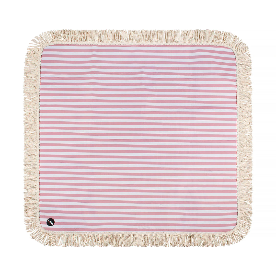 Fringed Medium Picnic Mat Rose Stripe