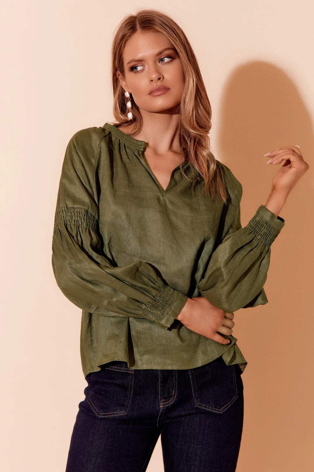 Gretel Khaki Top