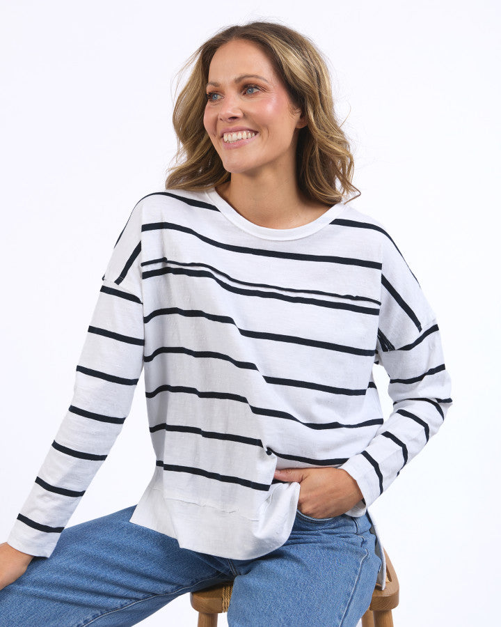 Jayne White Throw On - Stripe