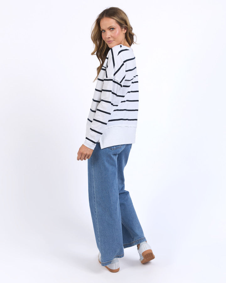 Jayne White Throw On - Stripe