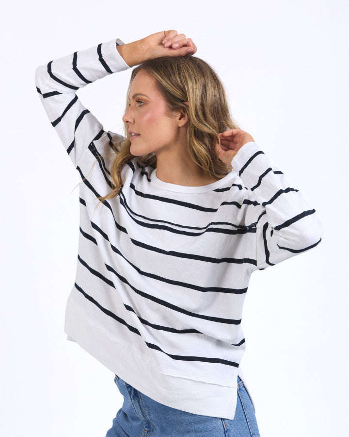 Jayne White Throw On - Stripe