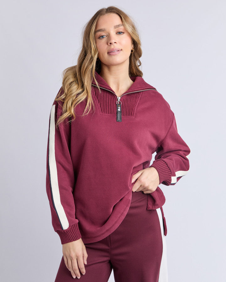KNIT COLLAR CREW - PORT