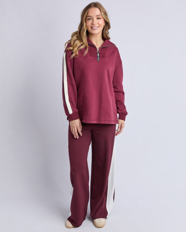 KNIT COLLAR CREW - PORT