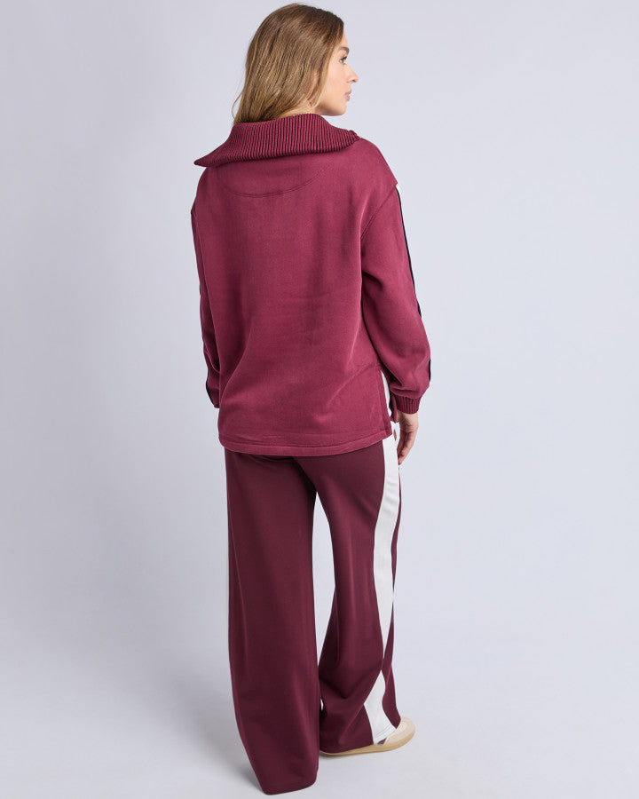 KNIT COLLAR CREW - PORT