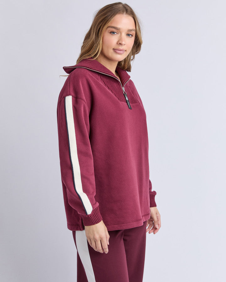 KNIT COLLAR CREW - PORT