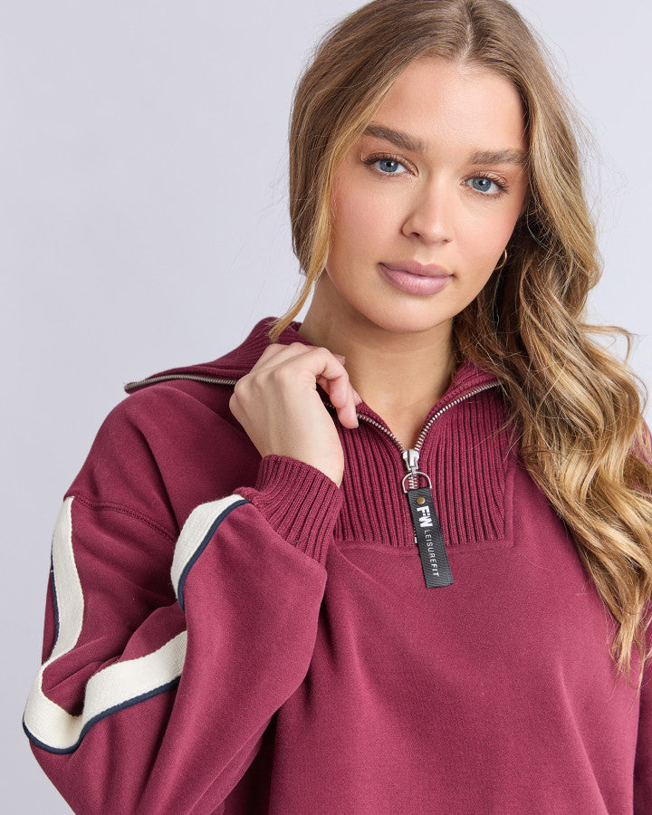 KNIT COLLAR CREW - PORT