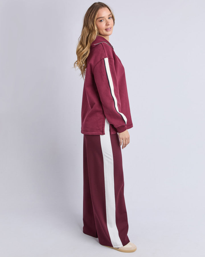 KNIT COLLAR CREW - PORT