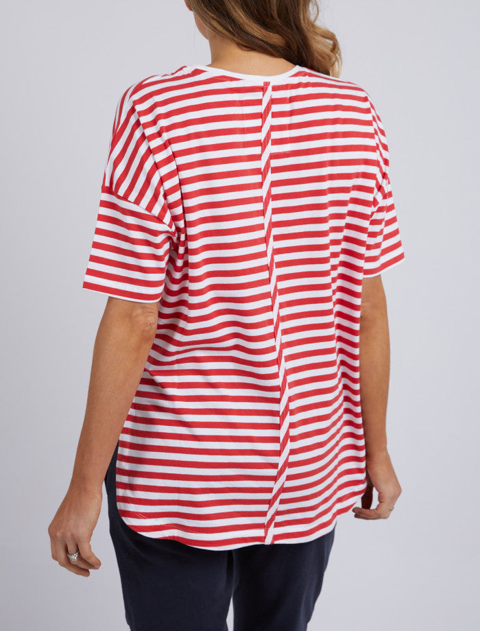 Lauren Stripe Short Sleeve Tee - Cherry