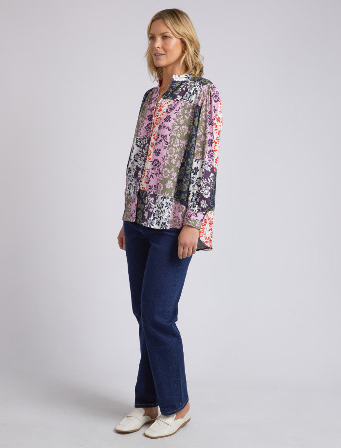 Linear Floral Blouse