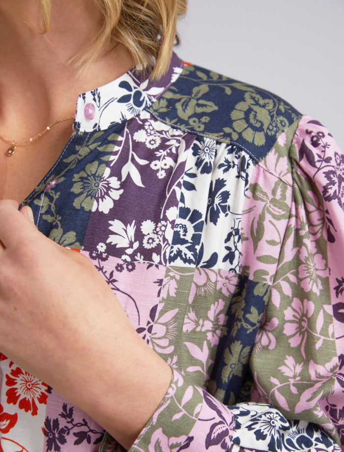 Linear Floral Blouse