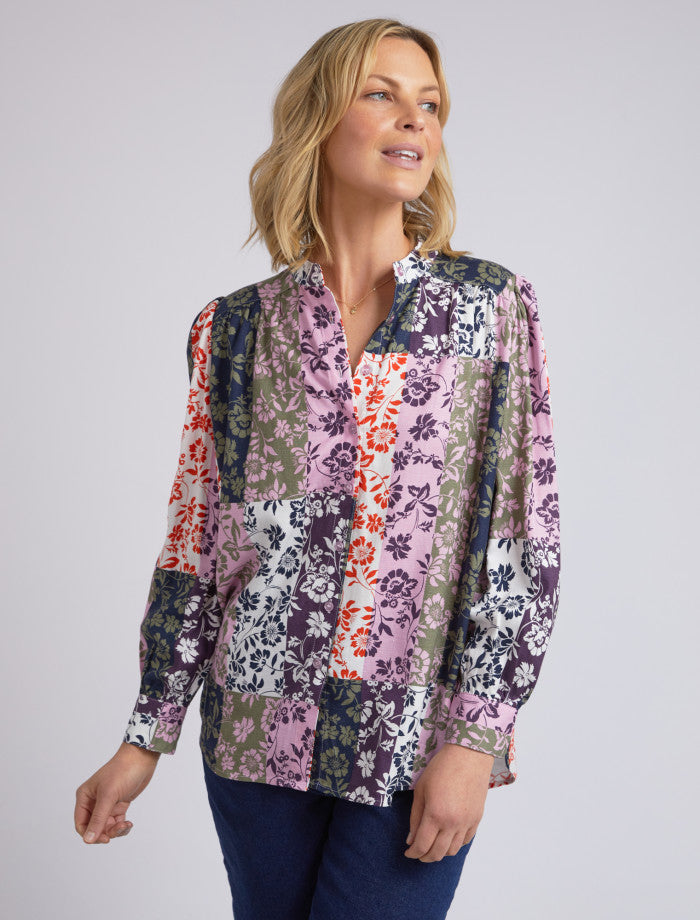 Linear Floral Blouse