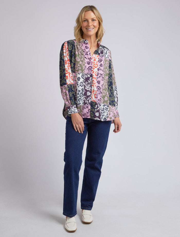 Linear Floral Blouse