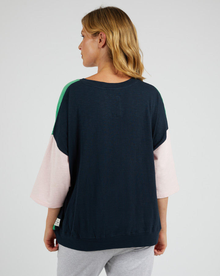 Mazie Colour Block Sweat Greenbriar