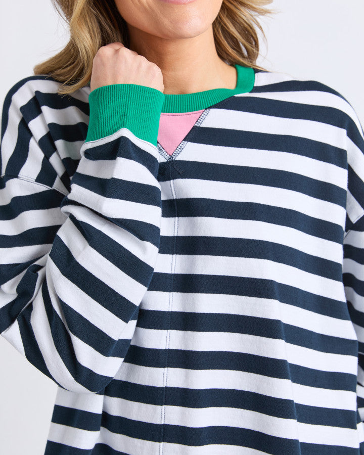 Maps Crew - Navy and White Stripe