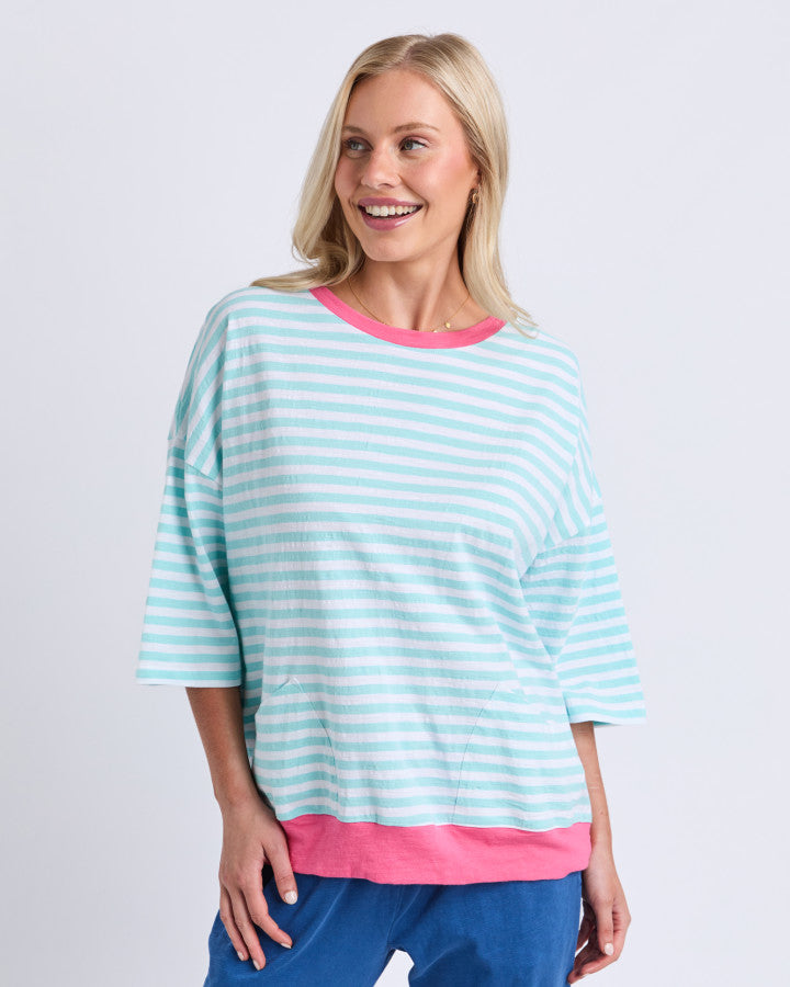 MAZIE STRIPE RINGER SWEAT