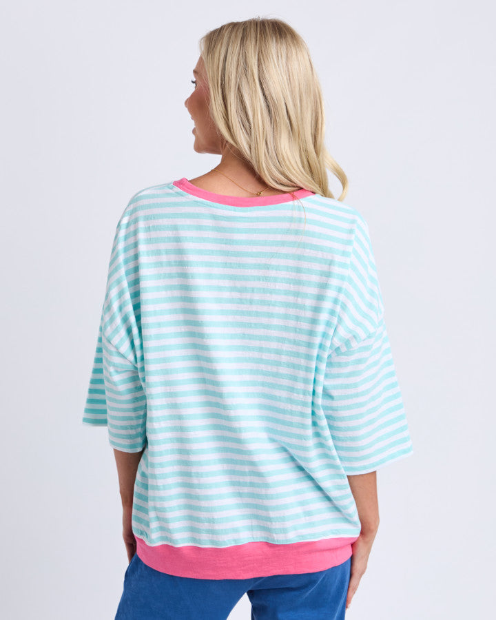 MAZIE STRIPE RINGER SWEAT
