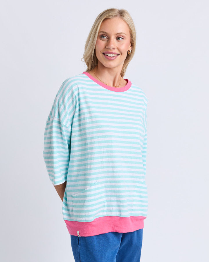 MAZIE STRIPE RINGER SWEAT