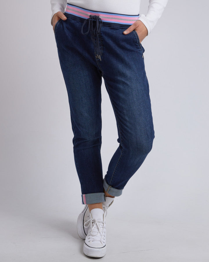 MELODY DENIM JOGGER - Indigo