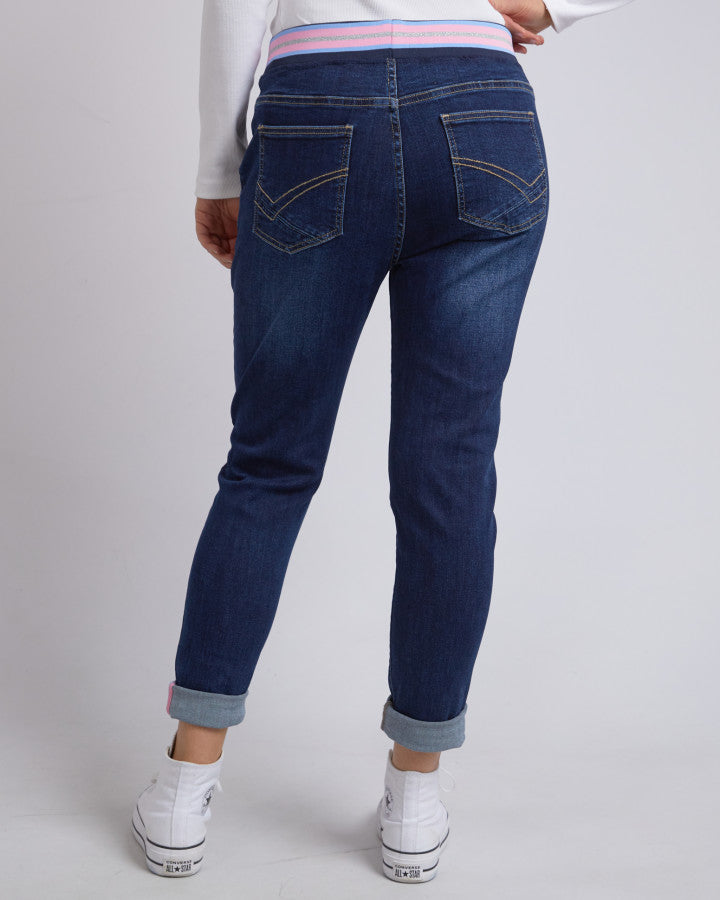MELODY DENIM JOGGER - Indigo