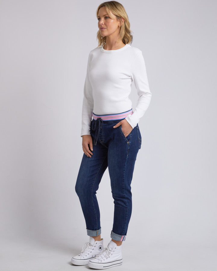 MELODY DENIM JOGGER - Indigo