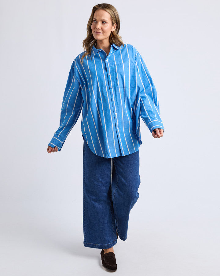 MIA STRIPED SHIRT - Royal Blue Stripe