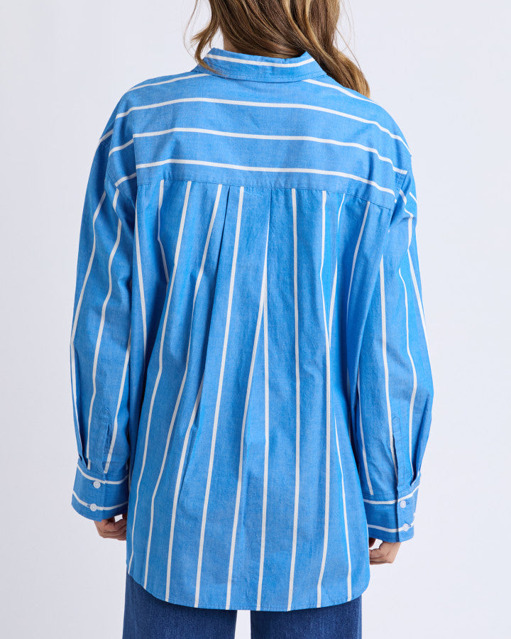 MIA STRIPED SHIRT - Royal Blue Stripe
