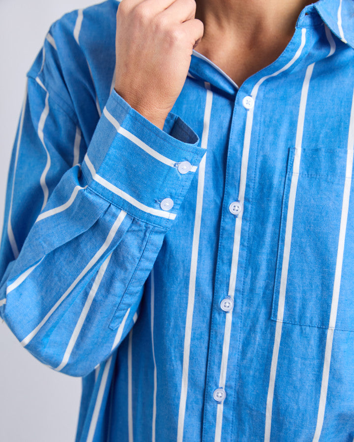 MIA STRIPED SHIRT - Royal Blue Stripe