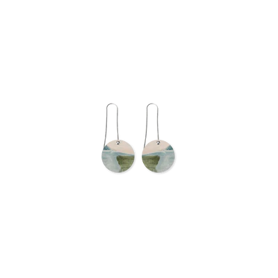 Kiasmin 2 Aura Circle Long drop Earrings