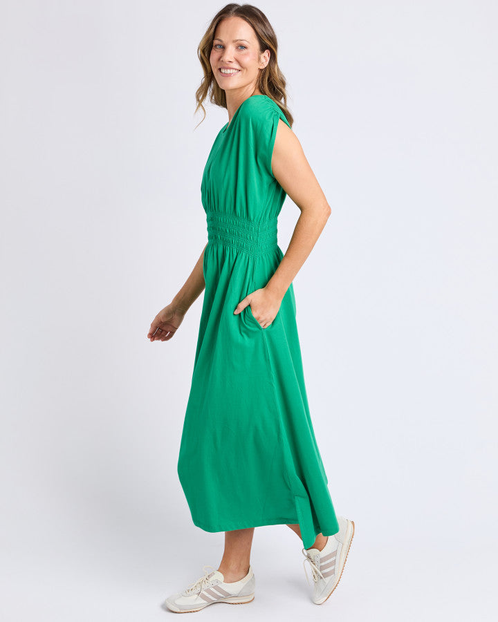 Nelle Midi Dress Pine Green