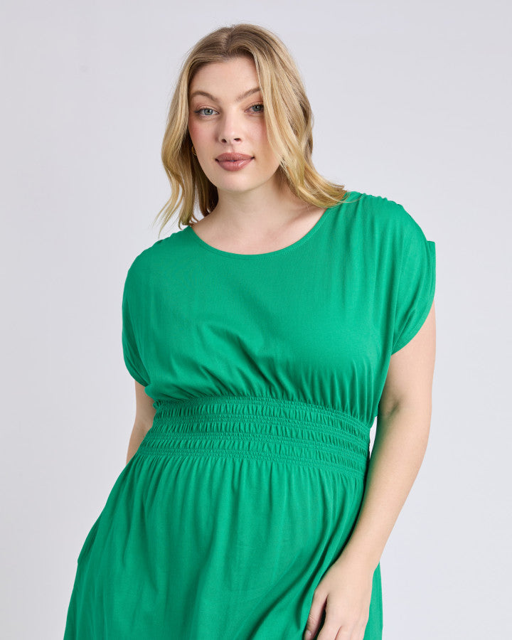 Nelle Midi Dress Pine Green