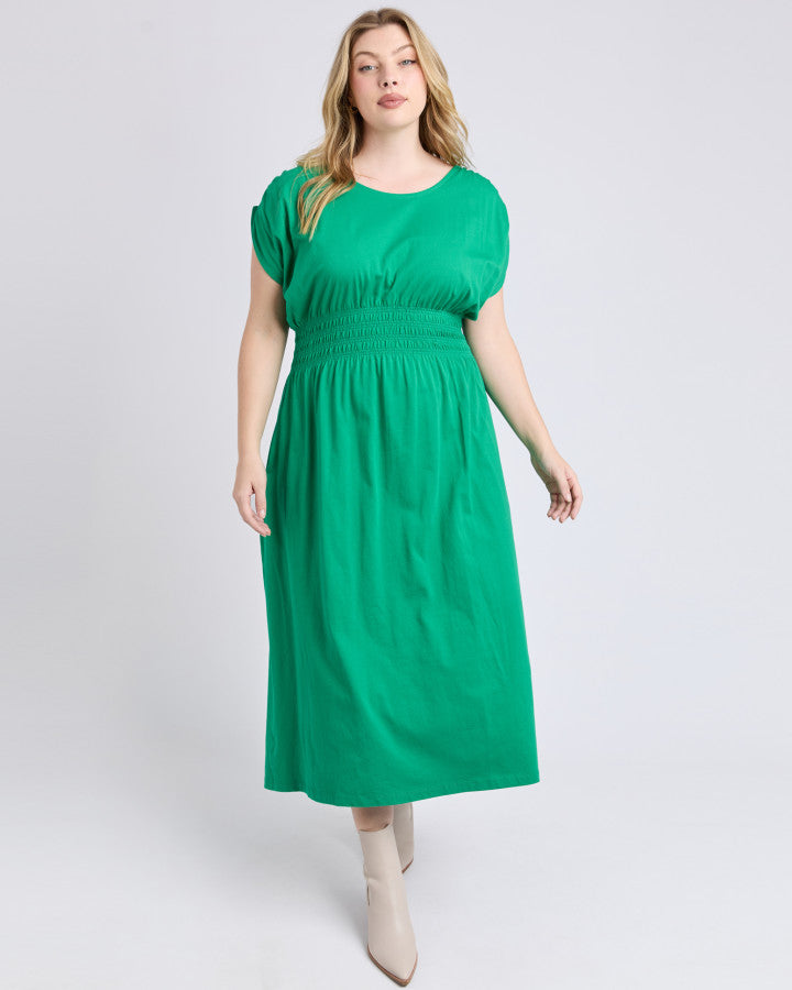 Nelle Midi Dress Pine Green