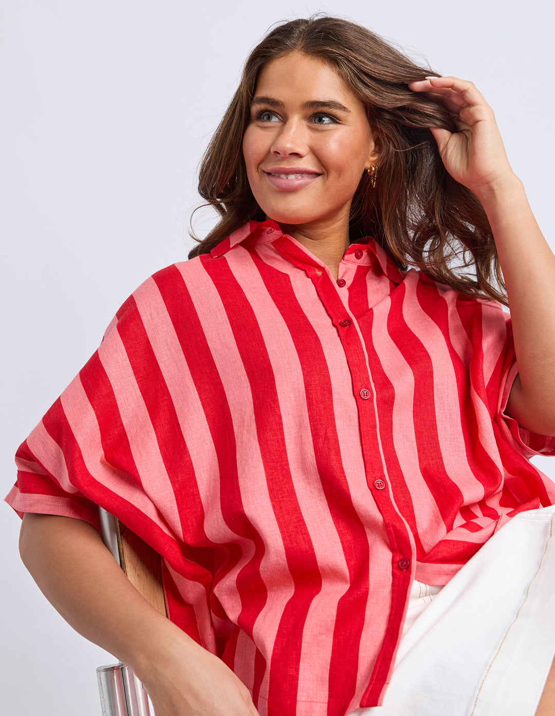 PALERMO STRIPE SHIRT - POPPY