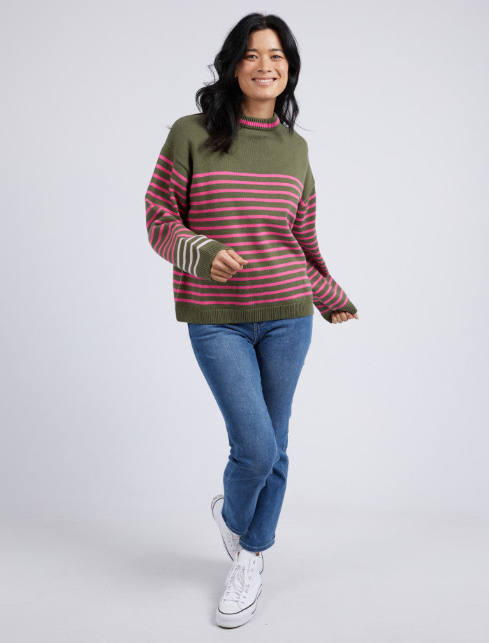 Penny Knit Clover & Pink Stripe