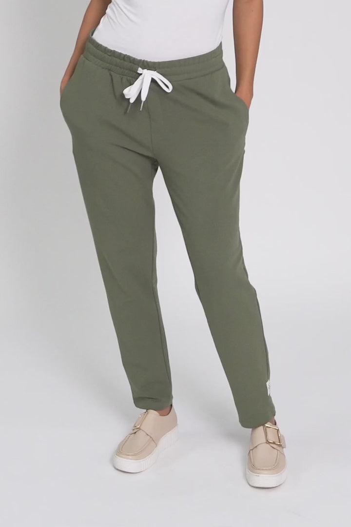 Lobby Khaki Cotton Relaxed Sweatpants