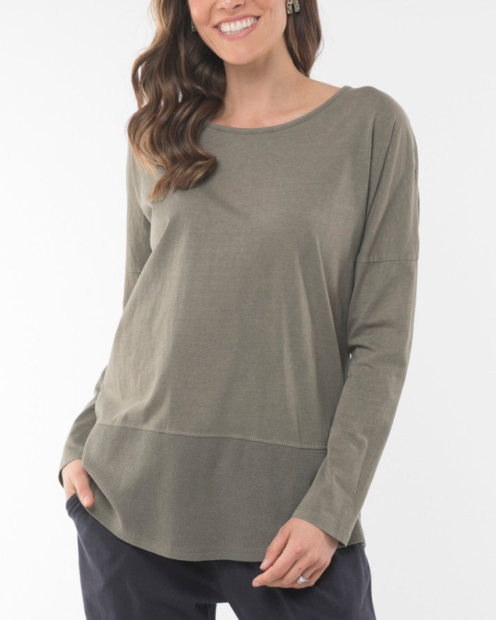 Green Rib Long Sleeve