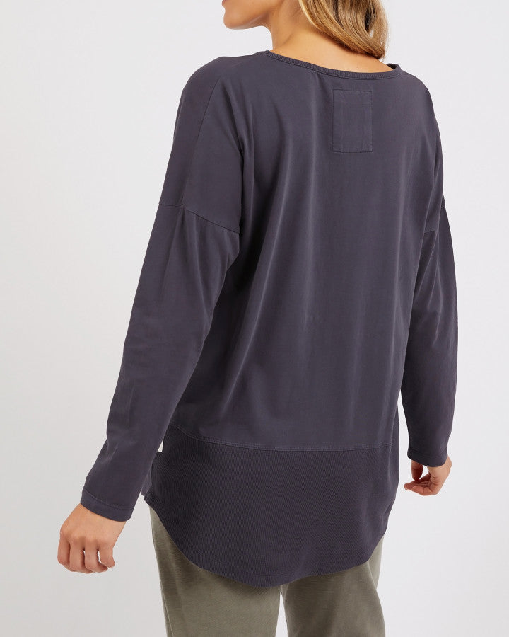 Navy Rib Long Sleeve