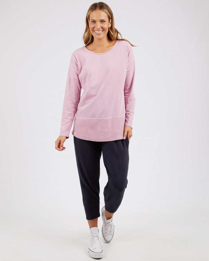 Peony Pink Rib Long Sleeve