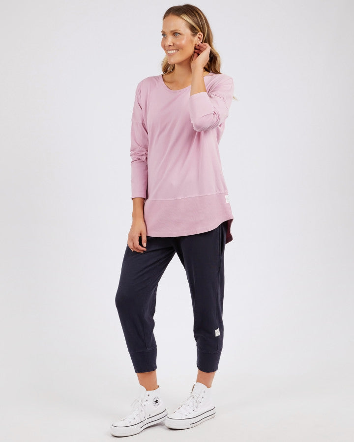 Peony Pink Rib Long Sleeve