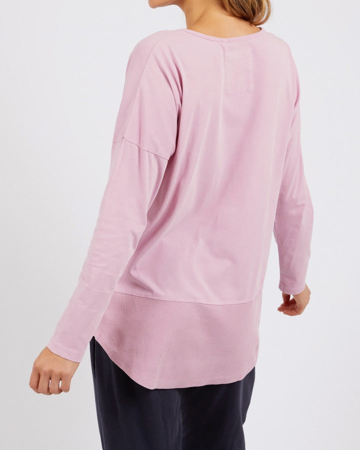 Peony Pink Rib Long Sleeve