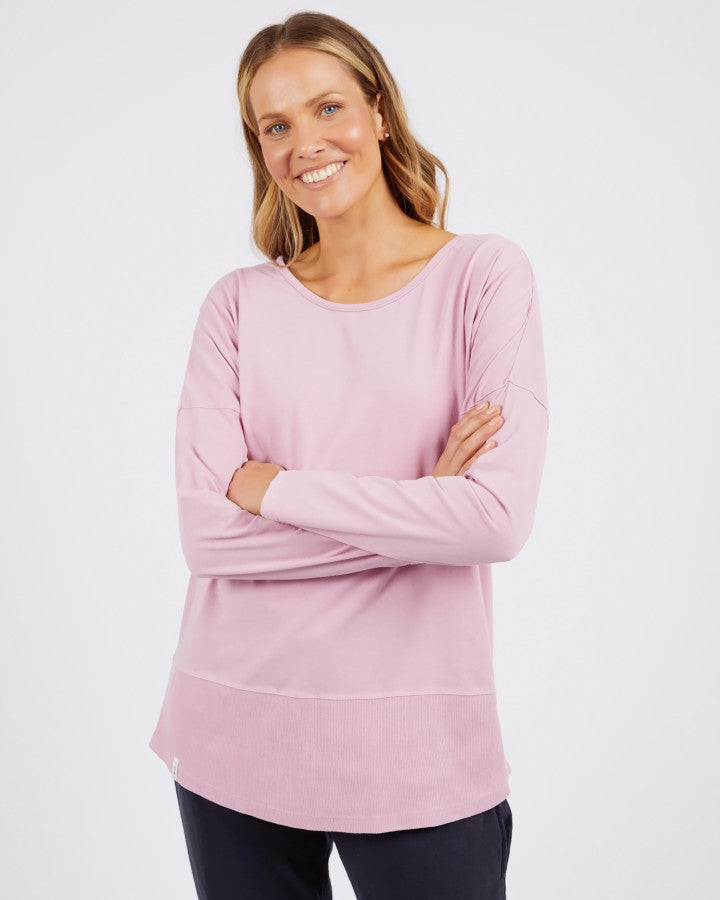 Peony Pink Rib Long Sleeve