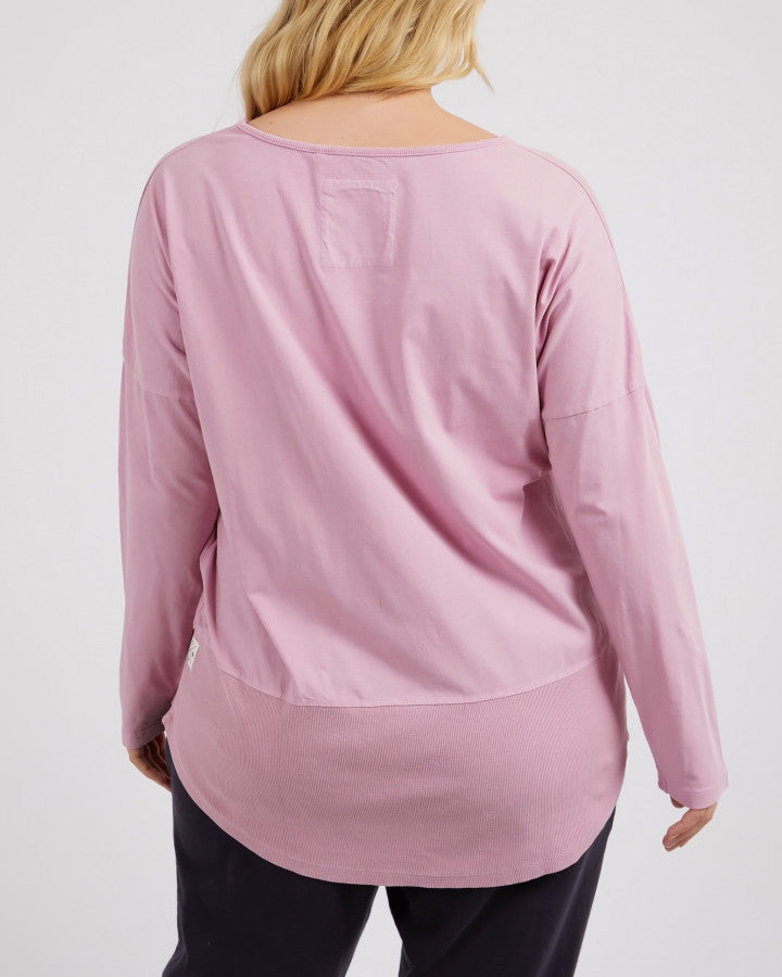 Peony Pink Rib Long Sleeve