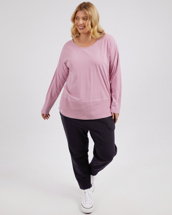 Peony Pink Rib Long Sleeve